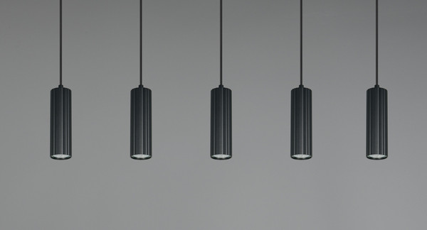 Trio 367700532 Soka GU10 Pendelleuchte 5-fach ⌀5,5cm Schwarz Matt