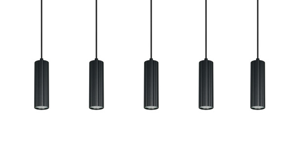 Trio 367700532 Soka GU10 Pendelleuchte 5-fach ⌀5,5cm Schwarz Matt