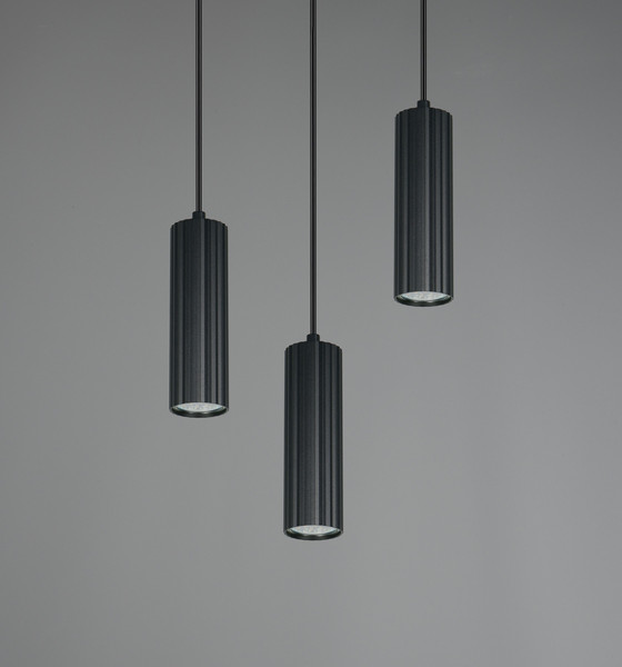 Trio 367730332 Soka GU10 Pendelleuchte 3-fach ⌀28cm Schwarz Matt