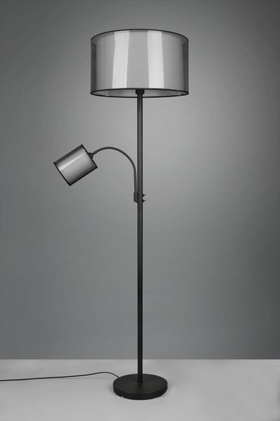 Trio Burton Stehleuchte E27/E14  2-fach ⌀45cm Schwarz Matt