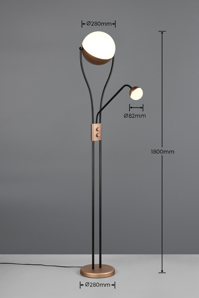 Trio 478310265 Chris LED Stehleuchte 18W ⌀30cm dimmbar Coffee warmweiss