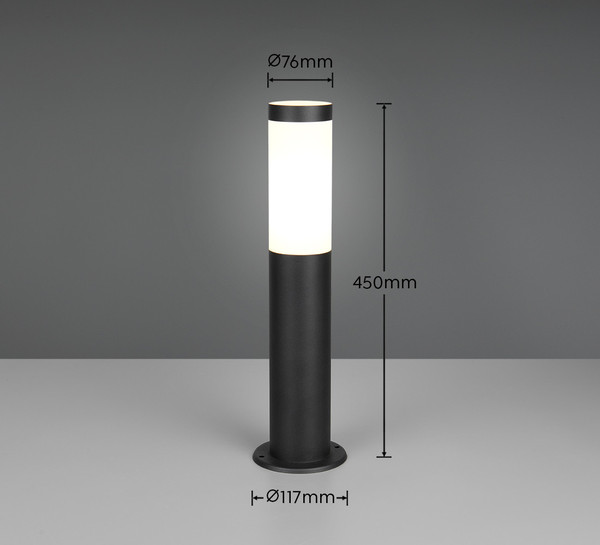 Trio 509760132 Trioto E27 Pfosten ⌀11,8cm Schwarz Matt IP44