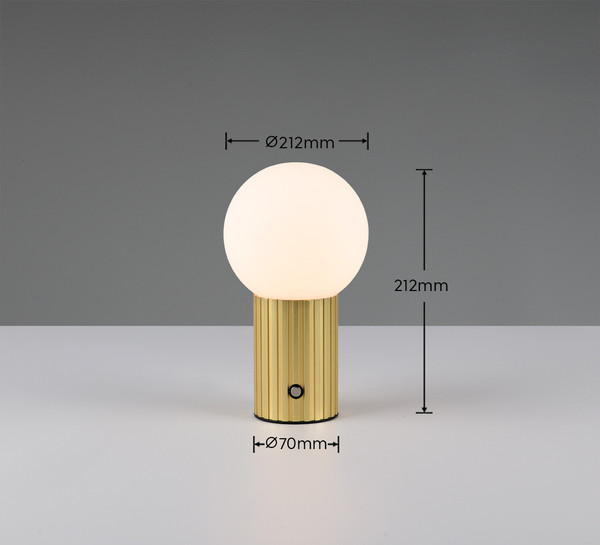 Trio 543510108 Tauris LED Tischleuchte 2,5W ⌀13cm dimmbar Messing Matt CCT einstellbare Lichtfarbe Touch