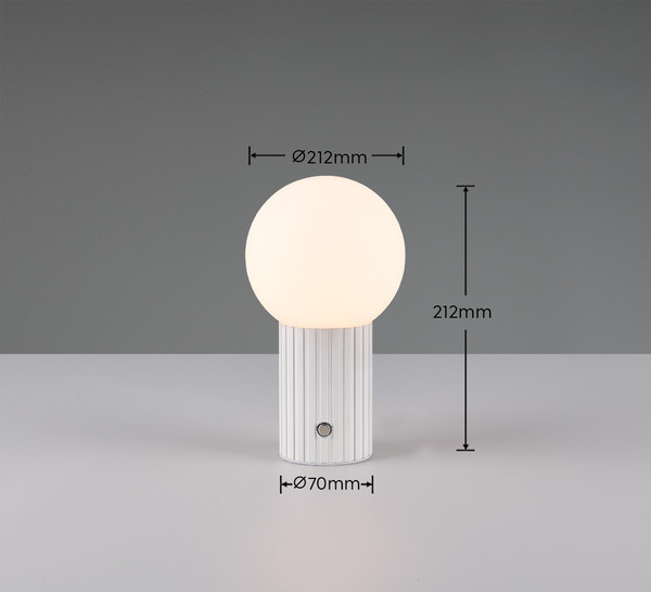 Trio 543510131 Tauris LED Tischleuchte 2,5W ⌀13cm dimmbar Weiß Matt CCT einstellbare Lichtfarbe Touch