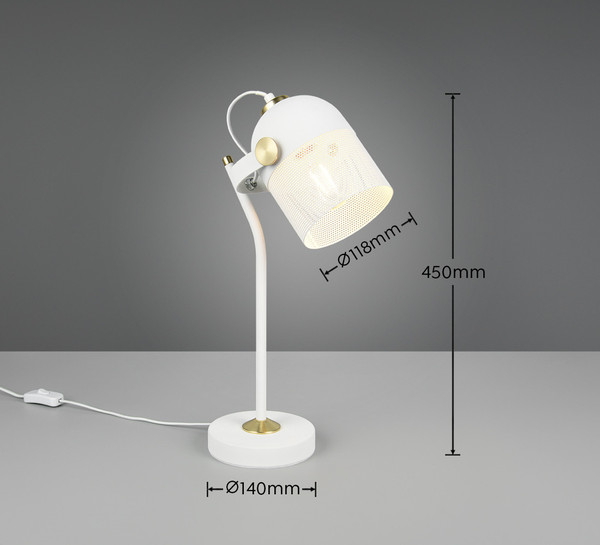 Trio 548200131 Mixa E27 Tischleuchte Weiß Matt