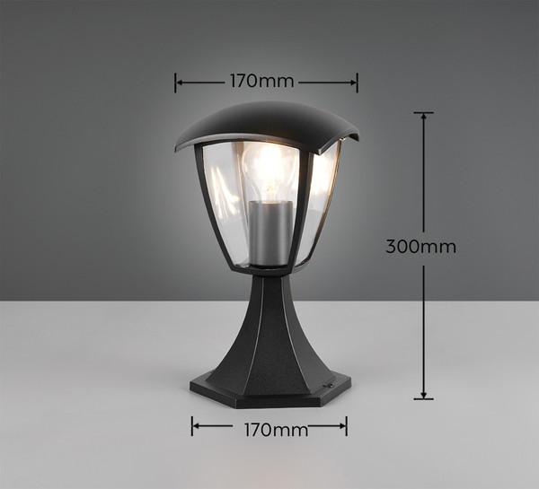 Trio 563260132 Venta E27 Pfosten Schwarz Matt IP44