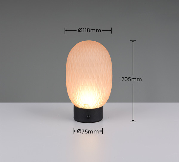 Trio 564210113 Facette LED Tischleuchte 1,5W ⌀11,8cm Amberfarbig warmweiss Touch