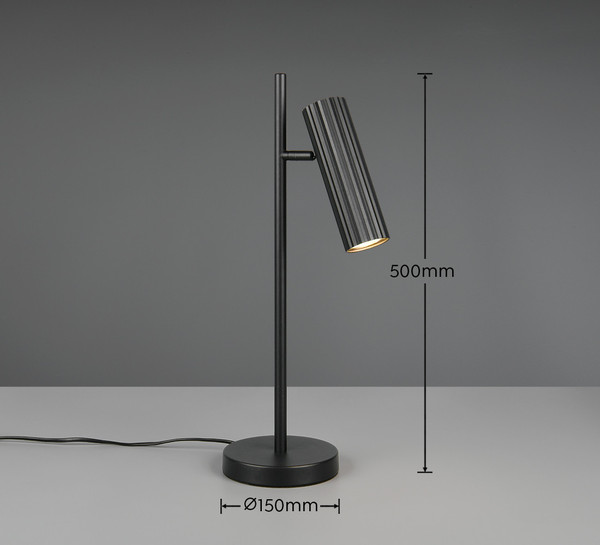 Trio 567700132 Soka GU10 Tischleuchte ⌀15cm Schwarz Matt