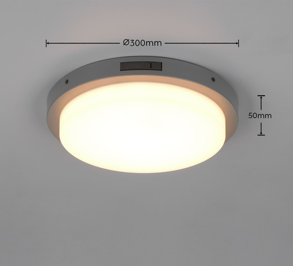 Trio 630369142 Bermejo LED Deckenleuchte 14W ⌀30cm Anthrazit IP54 CCT einstellbare Lichtfarbe