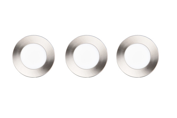 Trio 635110307 Himal LED Einbauleuchten 3x3,5W ⌀8,5cm dimmbar Nickel Matt IP65 CCT einstellbare Lichtfarbe