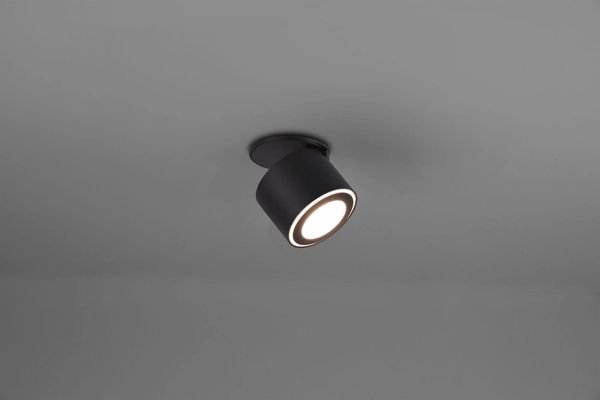 Trio Taurus LED Deckenleuchte  5W ⌀8,7cm Schwarz Matt warmweiss