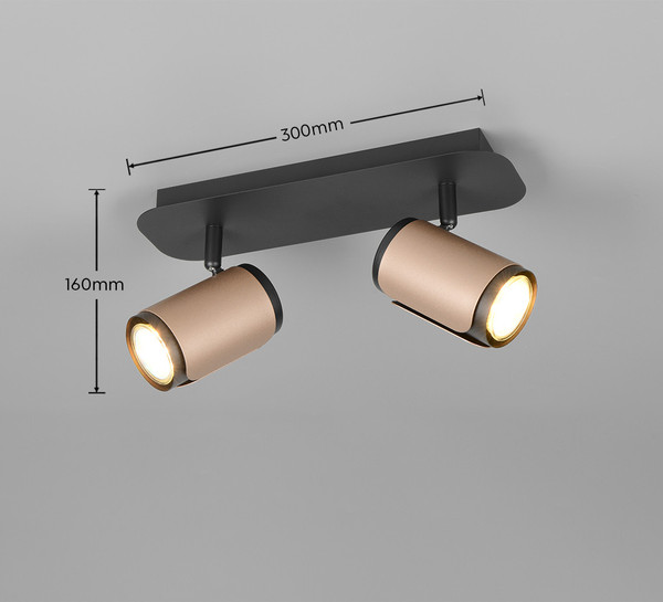 Trio 814500265 Gillan GU10 Strahler 2-fach Coffee