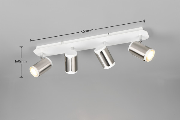 Trio 814500407 Gillan GU10 Strahler 4-fach Nickel Matt