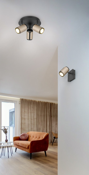 Trio 814530365 Gillan GU10 Strahler 3-fach ⌀30cm Coffee