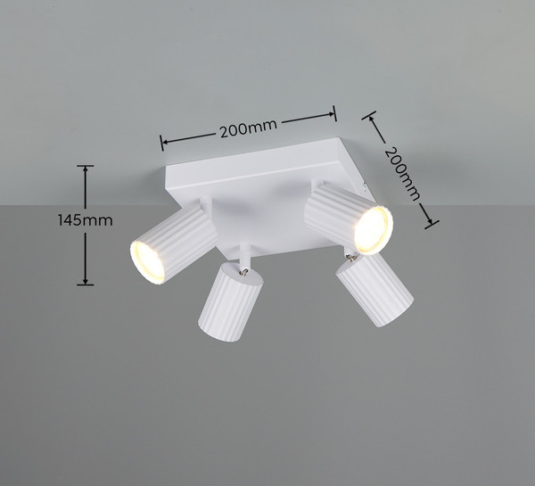 Trio 867730431 Soka GU10 Strahler 4-fach Weiß Matt
