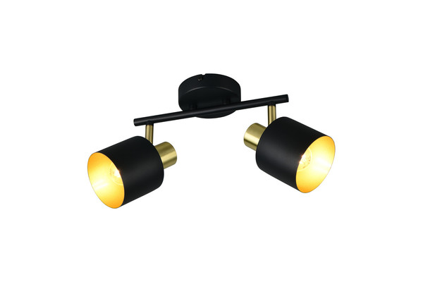 Trio 868800280 Eva E14 Strahler 2-fach Schwarz-Gold