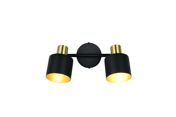 Trio 868800280 Eva E14 Strahler 2-fach Schwarz-Gold