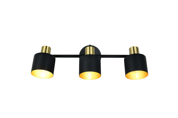 Trio 868800380 Eva E14 Strahler 3-fach Schwarz-Gold