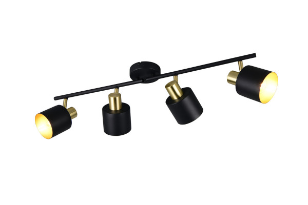 Trio 868800480 Eva E14 Strahler 4-fach Schwarz-Gold