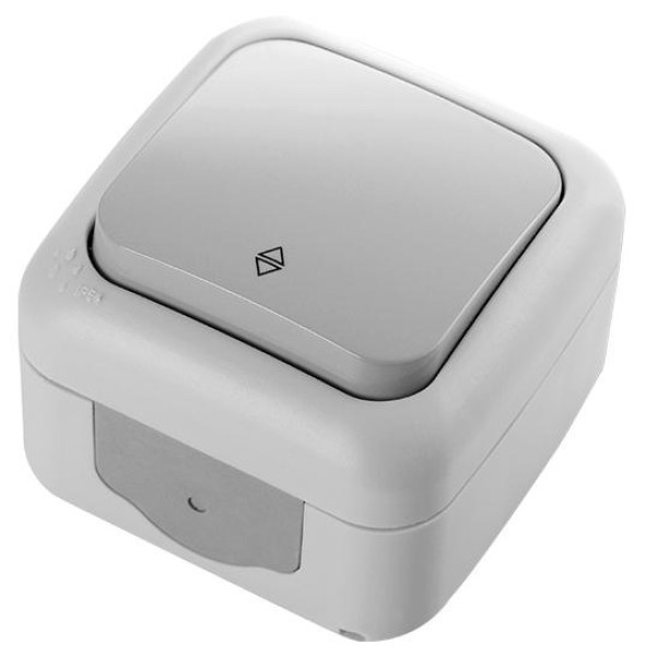 VIKO 90555504 Wechselschalter Feuchtraum Aufputz Grau IP54