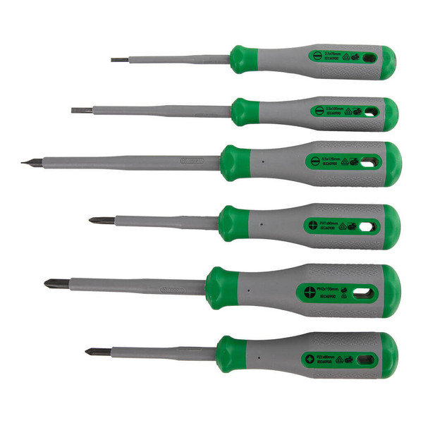WAGO 206-2101 VDE-Schraubendreherset PH1, PH2, PZ1, 2,5, 3,5, 5,5, 1000V, 6-teilig