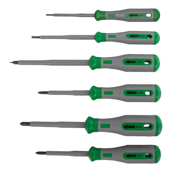 WAGO 206-2101 VDE-Schraubendreherset PH1, PH2, PZ1, 2,5, 3,5, 5,5, 1000V, 6-teilig