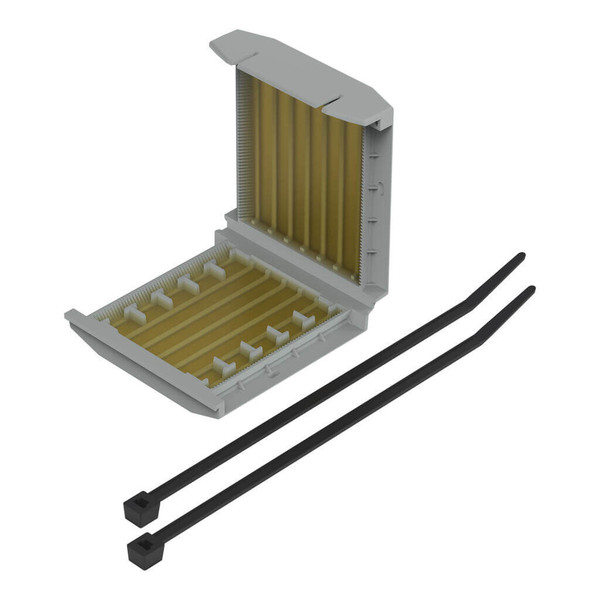 WAGO 207-1375 2x Gelbox Durchgang, für Serie 221, 4mm², Größe 3, grau, IPX8 wasserdicht