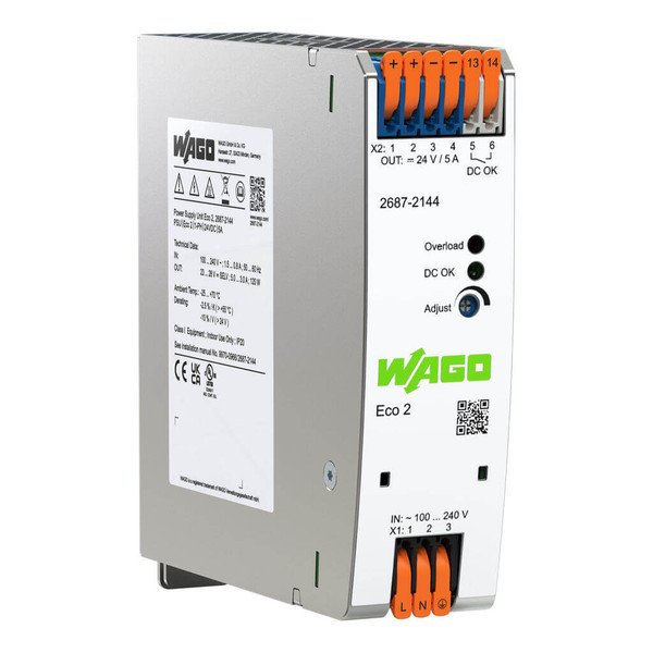 WAGO 2687-2144 Stromversorgung Eco 2, 1-phasig, DC 24V, 5A, 120W