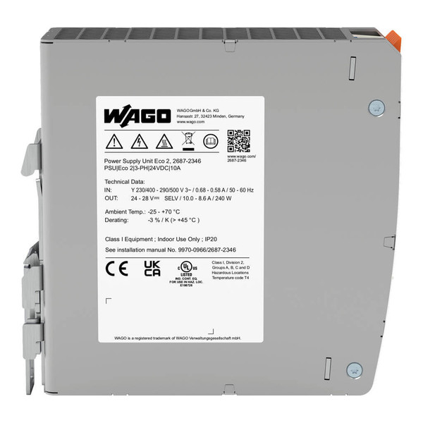 WAGO 2687-2346 Stromversorgung Eco 2, 3-phasig, DC 24V, 10A, 240W
