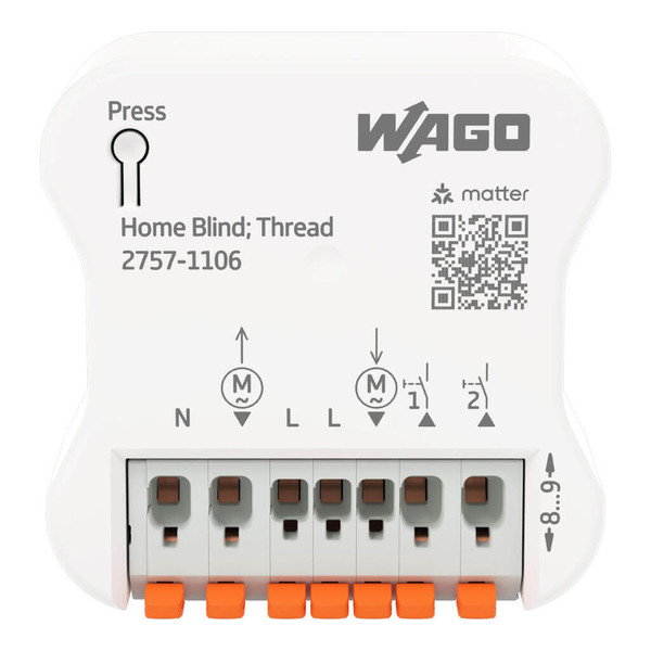 WAGO 2757-1106 Home Blind Control Smart-Home Jalousieaktor, 2DI/2DO, 3A, Thread