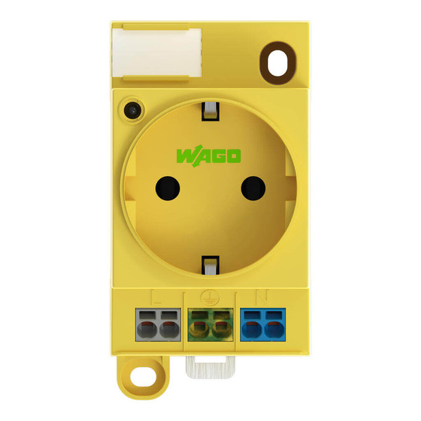 WAGO 709-582 Schaltschrank-Steckdose Typ F, LED-Statusanzeige, Push-in CAGE CLAMP, signalgelb