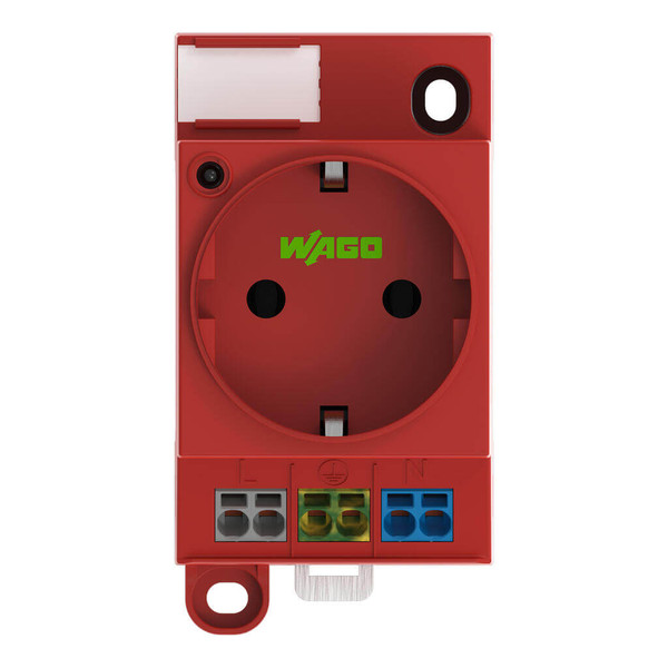 WAGO 709-583 Schaltschrank-Steckdose Typ F, LED-Statusanzeige, Push-in CAGE CLAMP, rot
