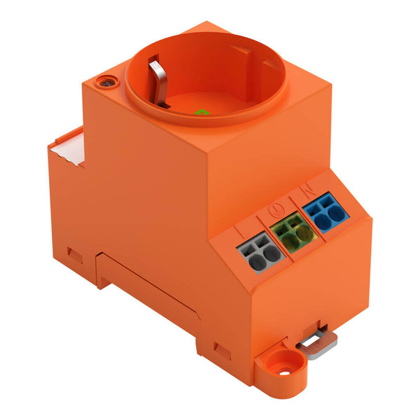 WAGO 709-584 Schaltschrank-Steckdose Typ F, LED-Statusanzeige, Push-in CAGE CLAMP, orange