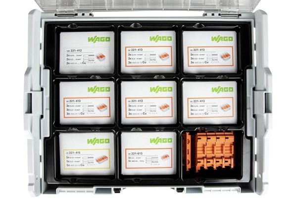 WAGO 887-928 1x Klemmensortiment, L-Boxx 102, transp. Deckel, Serie 221, 4 mm² + 6 mm²