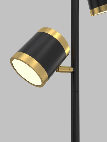 Wofi Toulouse LED Stehleuchte Schwarz-Gold 3-fach 24W Warmweiss Stufenlos Dimmbar 3003-304S