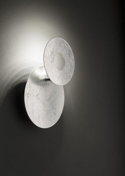 Wofi Bayonne LED Wandleuchte Silberfarben 18cm rund Indirekte Leuchte 6W Warmweiss Dimmbar 4048-203R