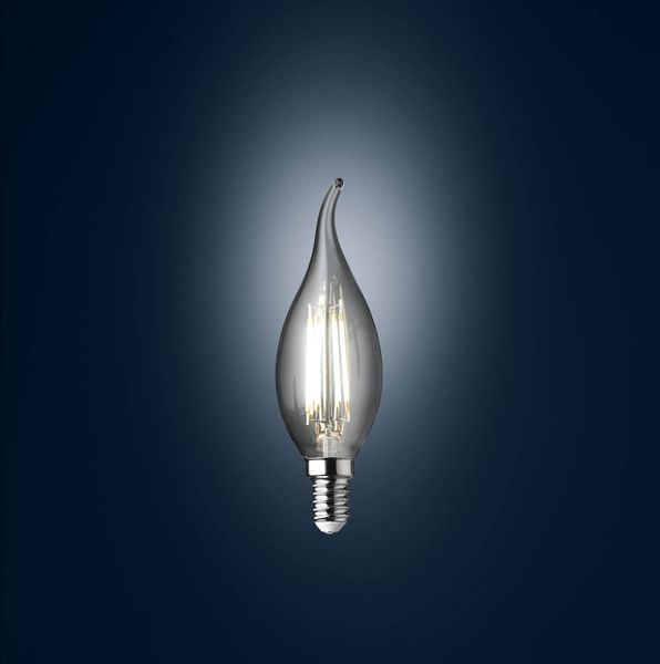 WOFI LED Filament C35 Kerze E14 dimmbar 3W 320Lm Warmweiss Windstoß-Design
