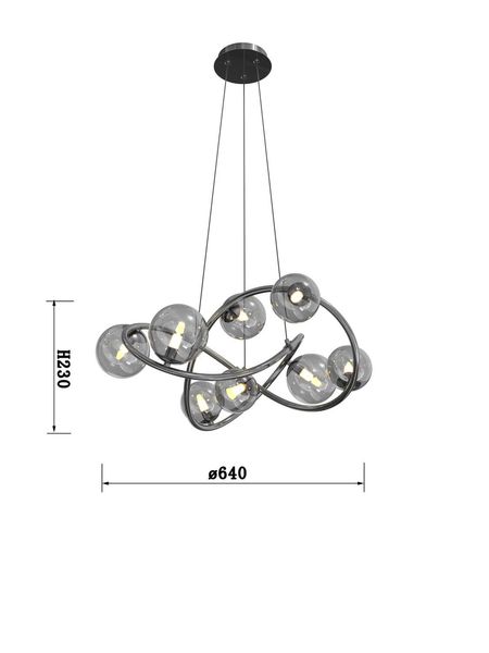 Pendelleuchte G9 Schwarz LED Warmweiss 24W 7014-805, Wofi Nancy