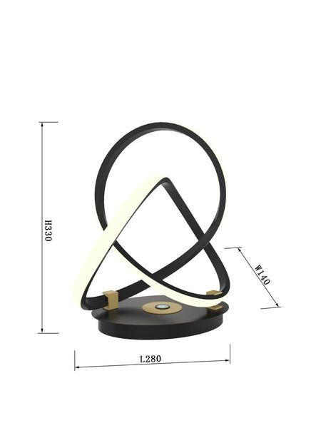 Wofi Indigo LED Tischleuchte Schwarz-Gold 12W Warmweiss 3-Stufen Touchdimmer Dimmbar 8134-104