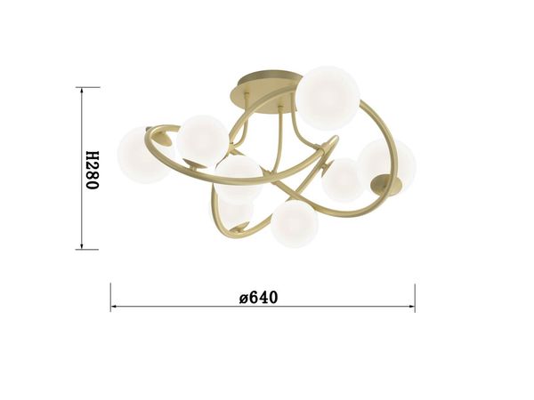 Wofi Nancy LED G9 Deckenleuchte Gold Opal Glas-Kolben 24W Warmweiss Dimmbar 9014-801