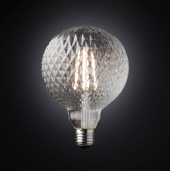 WOFI LED Filament Globe E27 Lampe 4W 300Lm 1800K Warmweiss Vintage