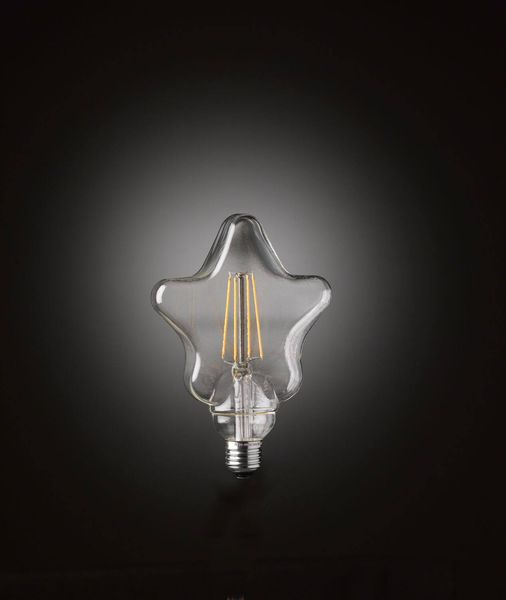 WOFI LED Filament E27 Lampe 4W 300Lm 1800K Warmweiss Stern Vintage Design