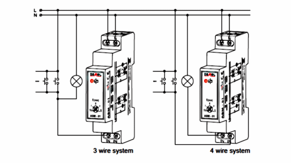 Zamel Treppenhaus-Verzögerungsschalter für DIN-Tragschiene ASM-01