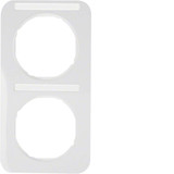 Berker 10122169 Rahmen 2fach mit Beschriftungsfeld R.1 polarweiß. glänzend