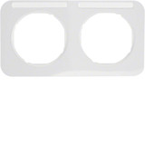 Berker 10122179 Rahmen 2fach mit Beschriftungsfeld R.1 polarweiß. glänzend