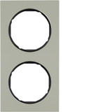Berker 10122204 Rahmen 2fach R.3 Edelstahl/schwarz