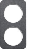 Berker 10122389 Rahmen 2fach R.1 Schiefer anthrazit/polarweiß glänzend