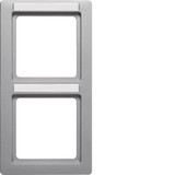 Berker 10126014 Rahmen 2fach mit Beschriftungsfeld senkrecht Q.1 alu samt. lackiert