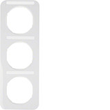 Berker 10132169 Rahmen 3fach mit Beschriftungsfeld R.1 polarweiß. glänzend