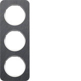 Berker 10132389 Rahmen 3fach R.1 Schiefer anthrazit/polarweiß glänzend